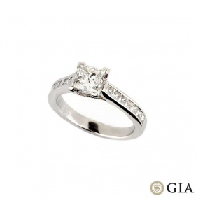 18k White Gold Princess Cut Diamond Ring 1.00ct G/VS2